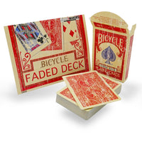 Faded Deck (Red, Bicycle Rider Back) by Magic Makers
