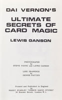 Dai Vernon's Ultimate Card Secrets by Lewis Ganson - Book
