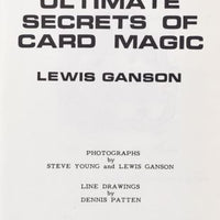 Dai Vernon's Ultimate Card Secrets by Lewis Ganson - Book