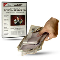 Torn & Restored Newspaper Illusion by Magic Makers (Download + DVD)
