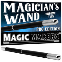Magician's Wand (Pro Edition, Black & Chrome) by Magic Makers
