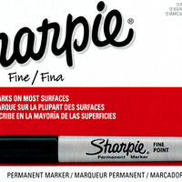 (Ungimmicked) Fine-Tip Sharpie (Black) box of 12 by Murphy's Magic Supplies - Trick