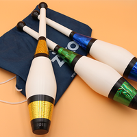 Juggling Set (3 Decorated Clubs) Assorted Colors by Zyko - Trick