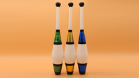 Juggling Set (3 Decorated Clubs) Assorted Colors by Zyko - Trick
