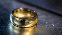 Ash and Ember Gold Curved Size 13 (2 Rings) by Zach Heath - Trick
