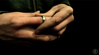 Ash and Ember Gold Curved Size 13 (2 Rings) by Zach Heath - Trick

