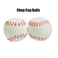 Chop Cup Balls Large White Leather (Set of 2) by Leo Smetsers - Trick