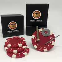 Magnetic Poker Chip Red  plus 3 regular chips (PK003R) by Tango Magic - Trick