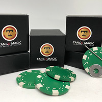 Magnetic Poker Chip Green plus 3 regular chips (PK003G) by Tango Magic - Trick
