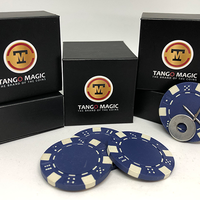 Magnetic Poker Chip Blue plus 3 regular chips (PK003B) by Tango Magic - Trick