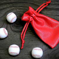 Set of 4 Leather Balls for Cups and Balls (White) by Leo Smetsers - Trick