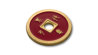 Dollar Size Chinese Coin (Black and Red) by Tango (CH037)

