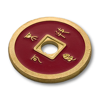 Dollar Size Chinese Coin (Black and Red) by Tango (CH037)