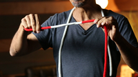Amazing Acrobatic Knot with extra knot Blue and Yellow (Gimmicks and Online Instructions) by Daryl - Trick
