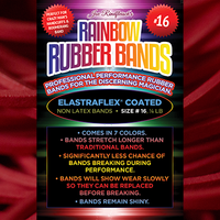 Joe Rindfleisch's SIZE 16 Rainbow Rubber Bands (Joe Rindfleisch - Red Pack) by Joe Rindfleisch - Trick