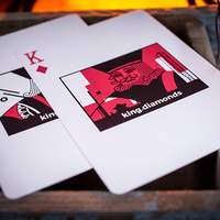 Sinis (Raspberry and Black) Playing Cards by Marc Ventosa