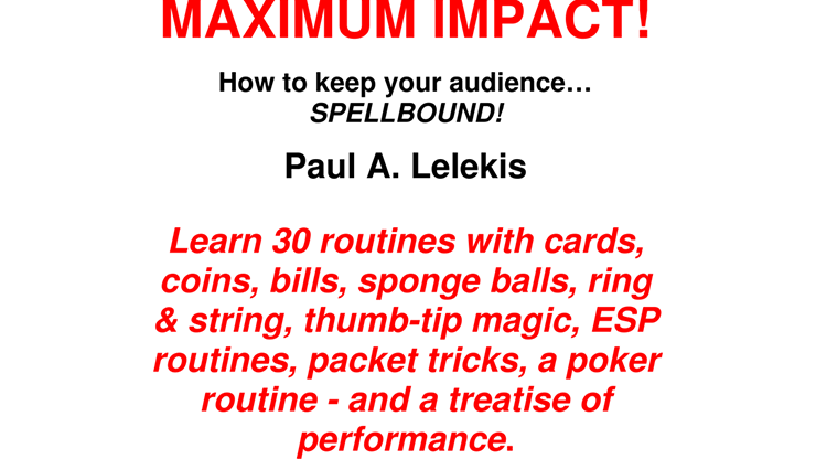 MAXIMUM IMPACT by Paul A. Lelekis eBook DOWNLOAD