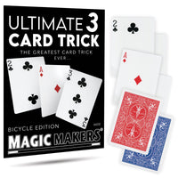 Ultimate 3 Card Trick (Red & Blue, Bicycle) by Magic Makers

