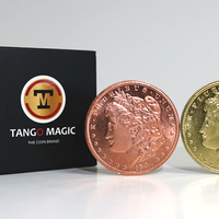 Replica Golden Morgan Hopping Half (Gimmicks and Online Instructions) by Tango Magic - Trick