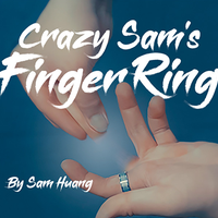 Hanson Chien Presents Crazy Sam's Finger Ring BLACK / EXTRA LARGE (Gimmick and Online Instructions) by Sam Huang - Trick
