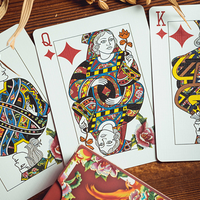 Phoenix and Peony (Green) Playing Cards by Bacon Playing Card Company