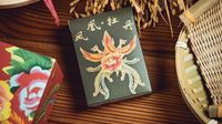 Phoenix and Peony (Green) Playing Cards by Bacon Playing Card Company
