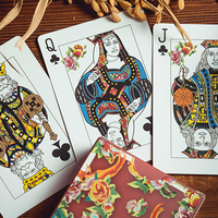 Phoenix and Peony (Red) Playing Cards by Bacon Playing Card Company