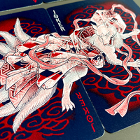 Sumi Kitsune Myth Maker (Blue/Red Craft Letterpressed Tuck) Playing Cards by Card Experiment