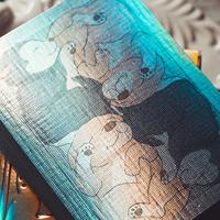 Holographic Naughty Dog and Liquid Cat Set Playing Cards by 808 Magic and Bacon Playing Card