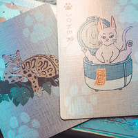 Holographic Naughty Dog and Liquid Cat Set Playing Cards by 808 Magic and Bacon Playing Card