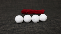 Set of 4 Leather Balls for Cups and Balls (White and White) by Leo Smetsers - Trick
