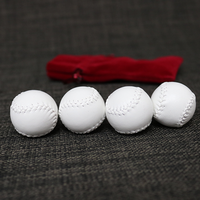 Set of 4 Leather Balls for Cups and Balls (White and White) by Leo Smetsers - Trick