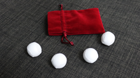Set of 4 Leather Balls for Cups and Balls (White and White) by Leo Smetsers - Trick
