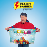 FLASHY BANNER (HAPPY BIRTHDAY) by George Iglesias & Twister Magic - Trick