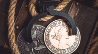 L Holder (Double Jumbo Coins 2.7"-3.2") by Long Long & Bacon Magic
