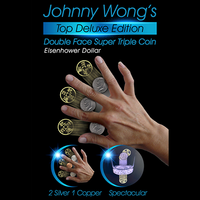 Johnny Wong's Double Face Super Triple Coin (Eisenhower Dollar Size) by Johnny Wong