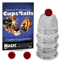 Chrome Cups and Balls (Professional Edition) by Magic Makers
