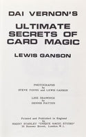 Dai Vernon's Ultimate Card Secrets by Lewis Ganson - Book
