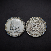 Skull Head Coin (Kennedy Half) by Men Zi Magic